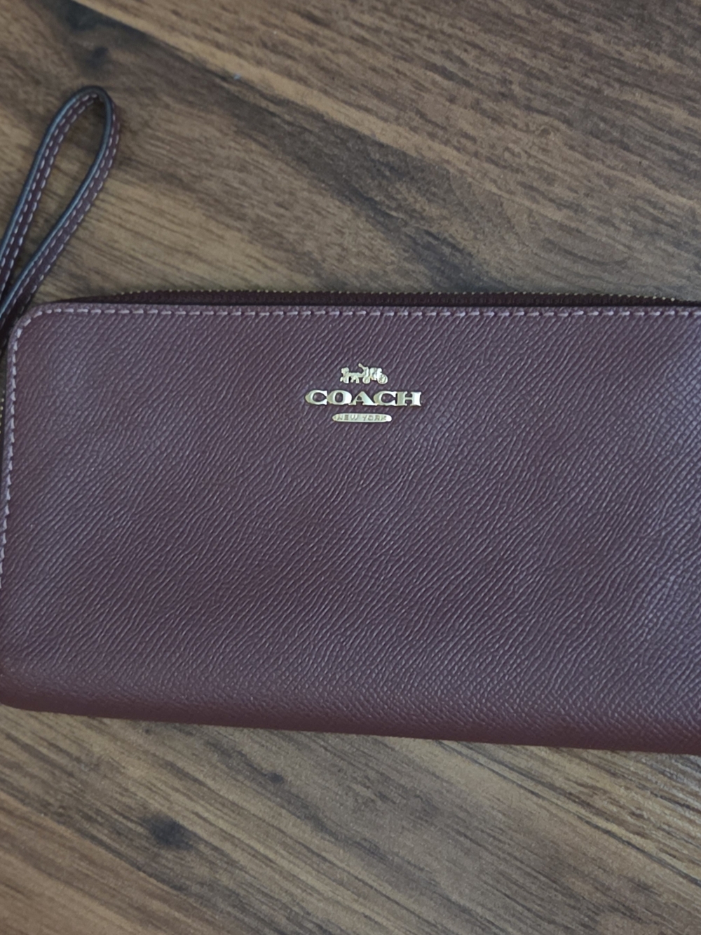 Coach Wristlet Wallet in Deep Burgundy
